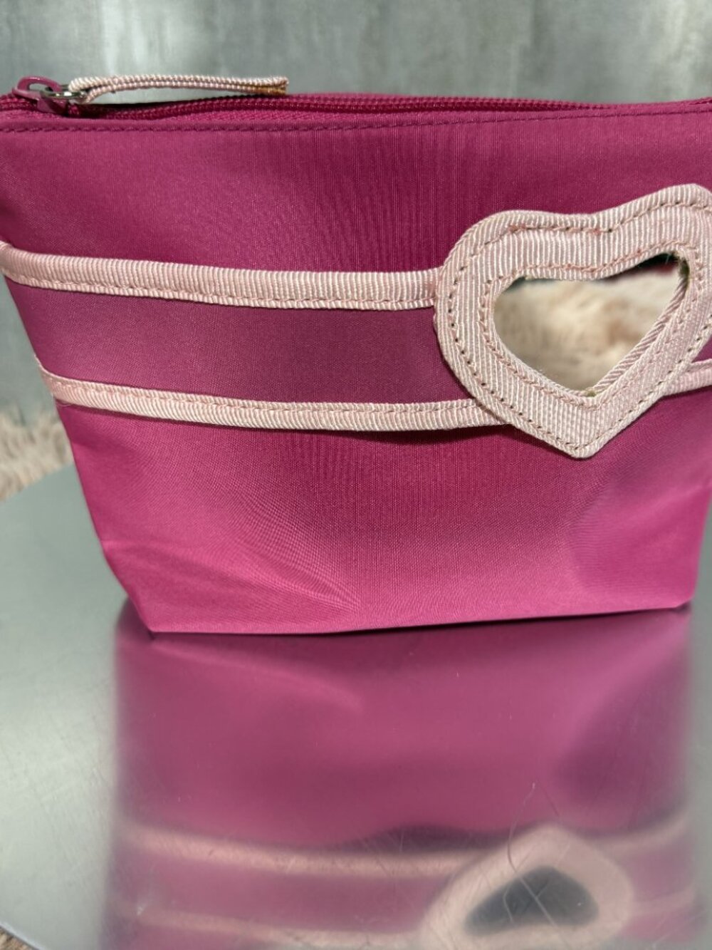 EUC Cosmetic bag with heart mirror - Pink - Picture 4 of 9